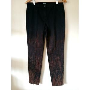 Nic + Zoe stretchy pant with ankle zippers size 10 Black and brown dress pants